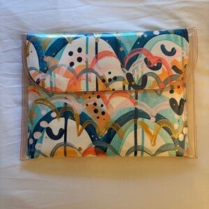 Abstract Multicolor Vinyl Clutch (Unique & Hand Painted!)